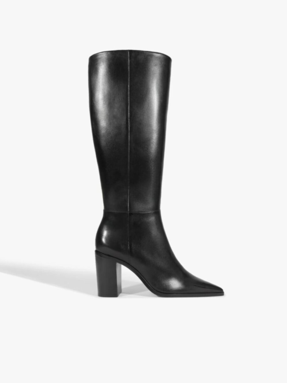 Schutz Mikki Up Block Pointed Toe Knee High Boot SZ 8